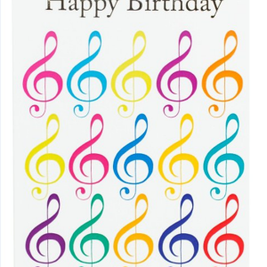Birthday Card Jazzy Treble Clefs