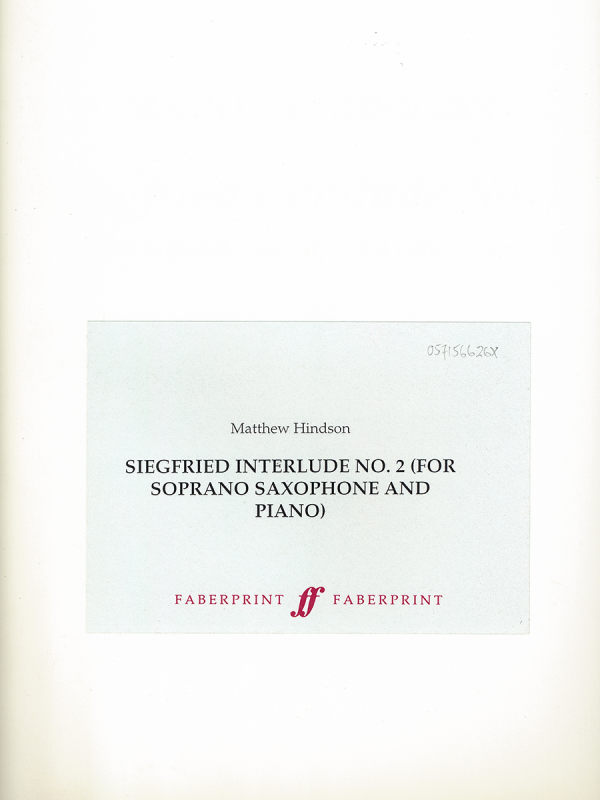 Siegfried Interlude No 2 (Sop. Sax & Pno)