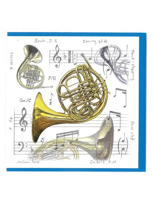 Greeting Card Square - French Horn