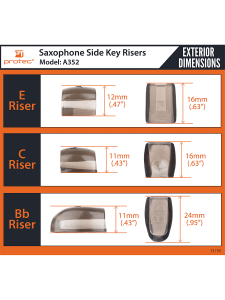 Protec Saxophone Side Key Risers Transparent
