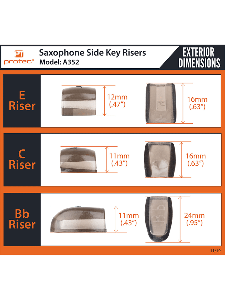 Protec Saxophone Side Key Risers Transparent - Leisure Coast Wind & Brass