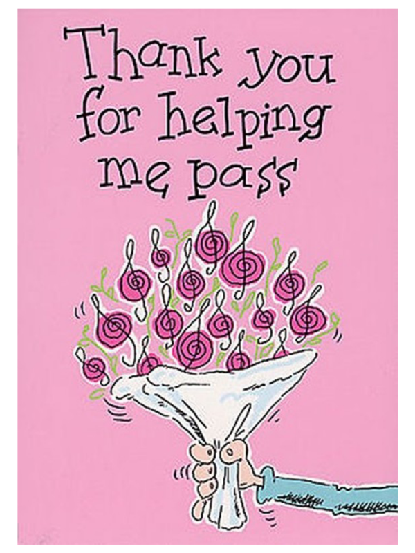 Greeting Card "Thank you for helping me pass"