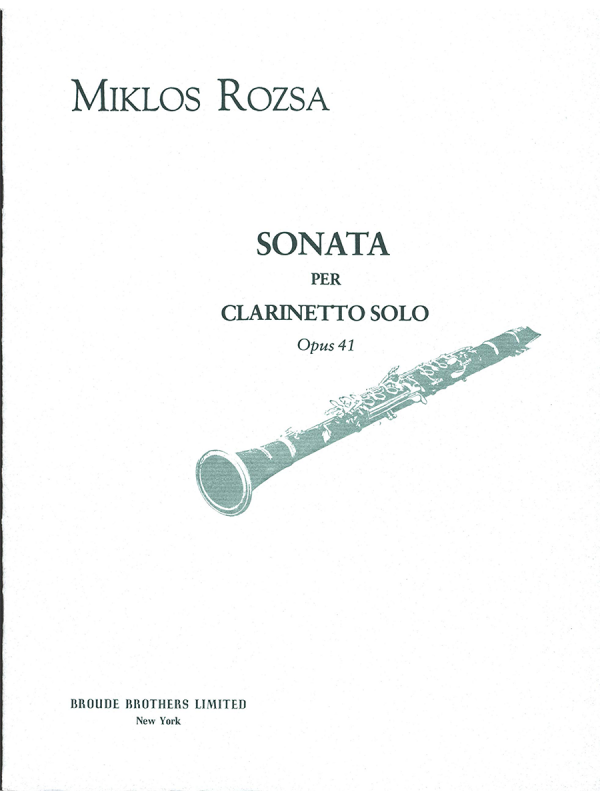 Rozsa Sonata for Solo Clarinet Op 41