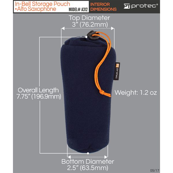 Protec A312 Alto Saxophone In-Bell Storage Pouch