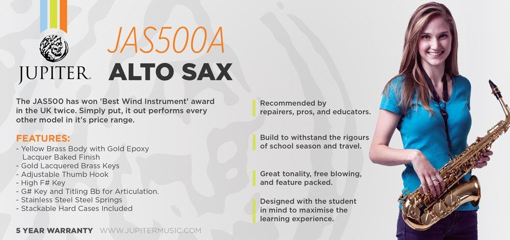 Jupiter JAS500A Student Alto Saxophone