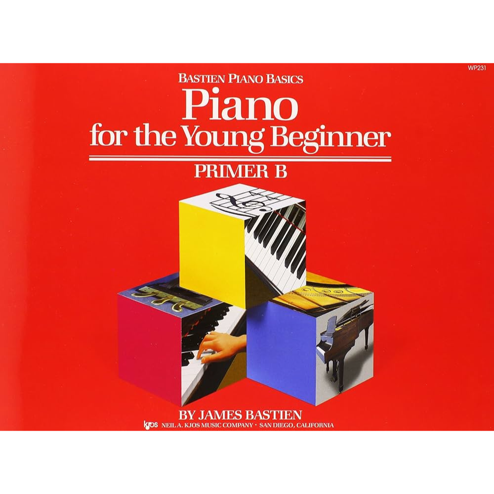 Cover of Piano for the Young Beginner Primer B by James Bastien for young piano students.