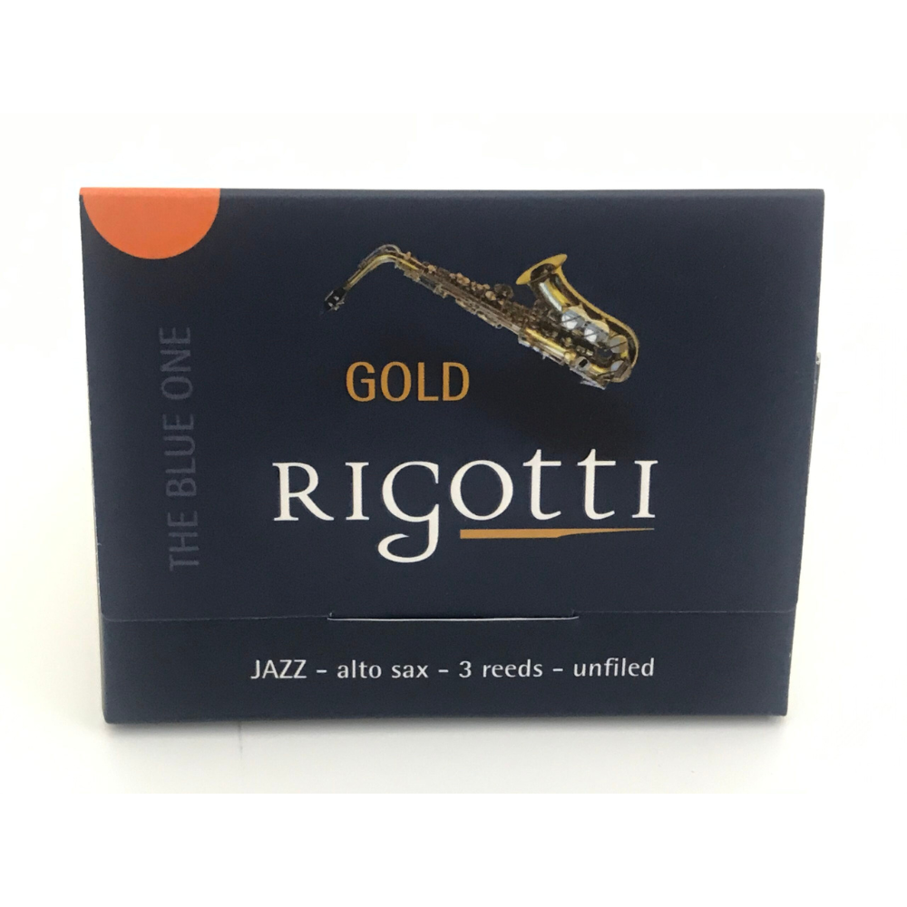 Rigotti Gold Jazz Alto Sax Reeds Pack of 3 front view